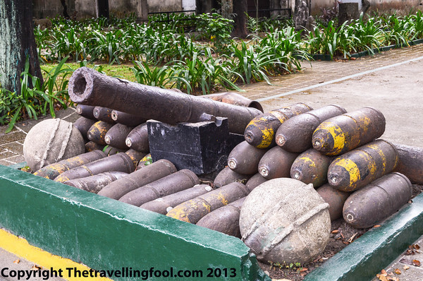 Cannon and shells from throughout the years