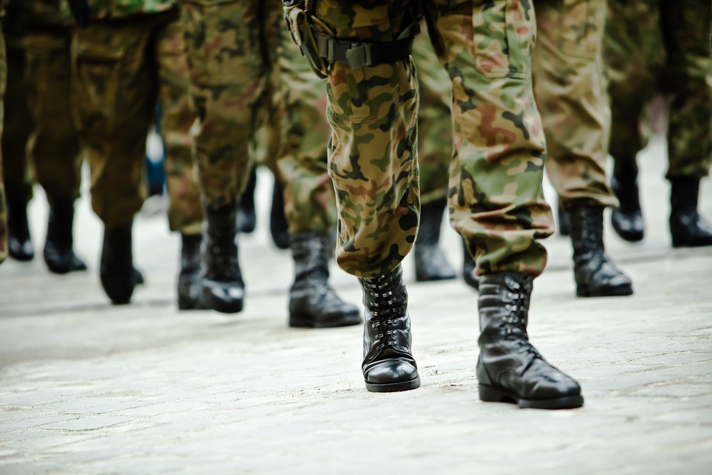 soldiers marching