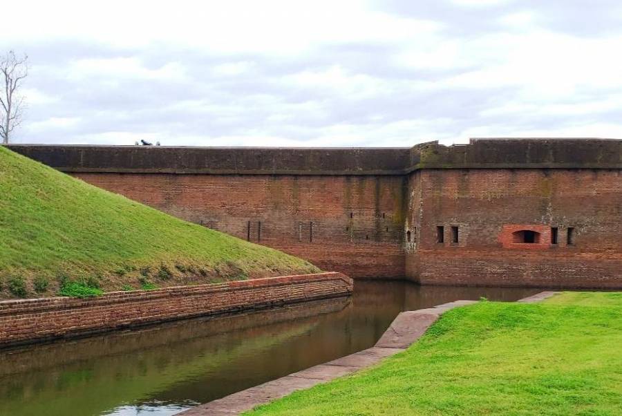 Outer wall and moat