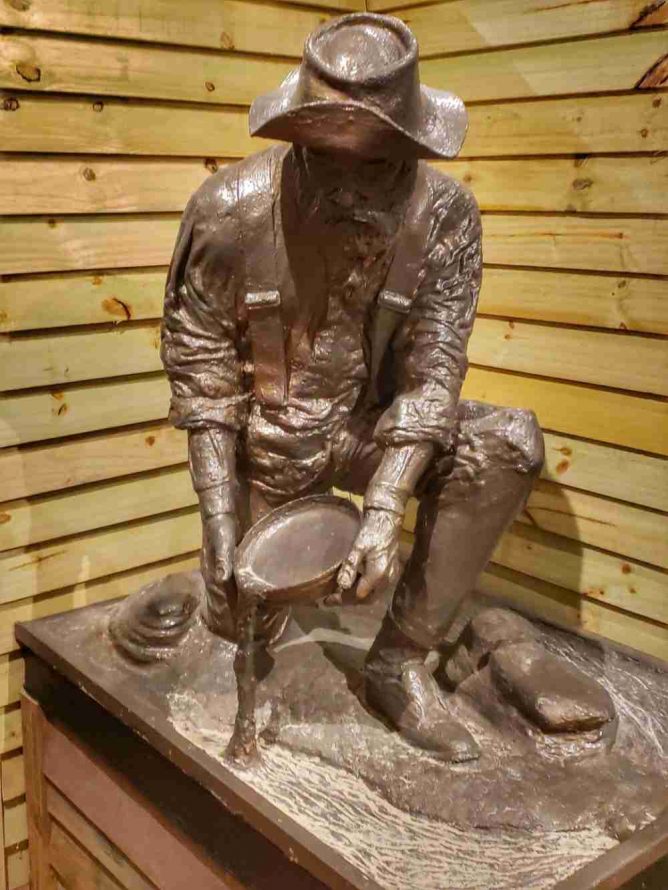 Bronze Statue Gold Miner