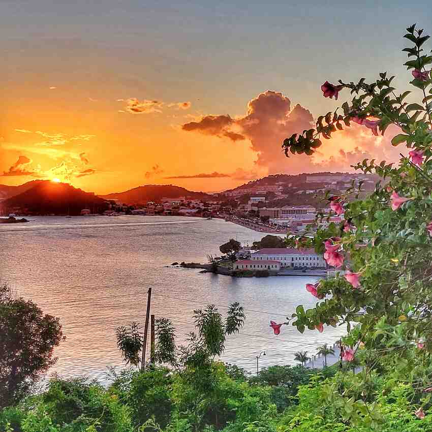 Sunset overlooking Charlotte Amalie, St Thomas USVI