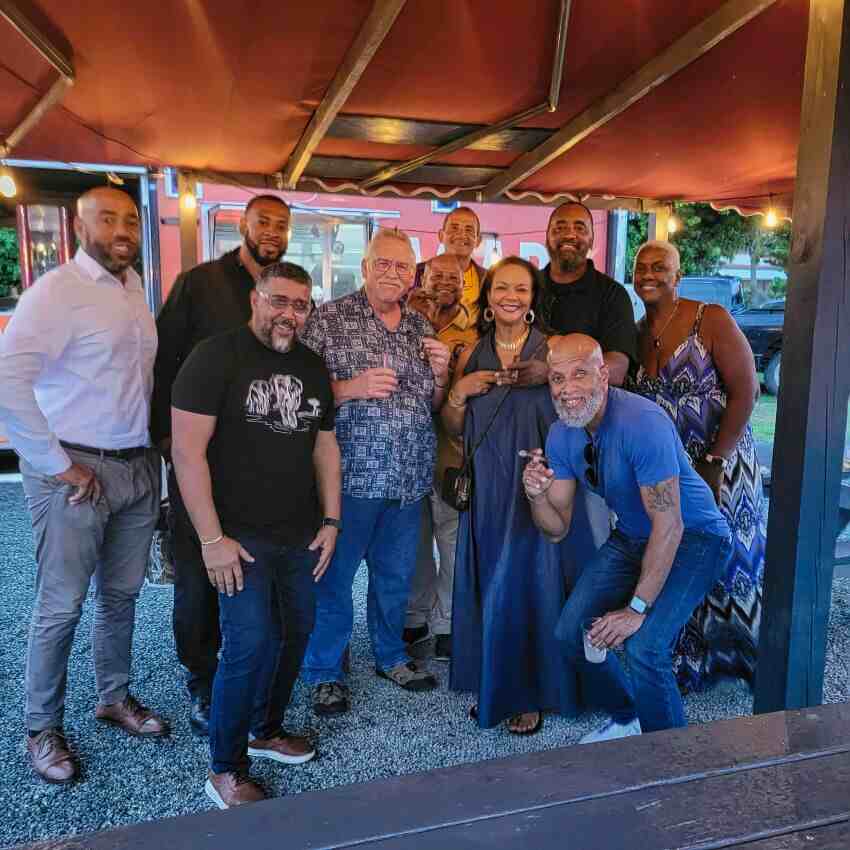 Group of Cigar Smokers in St Croix